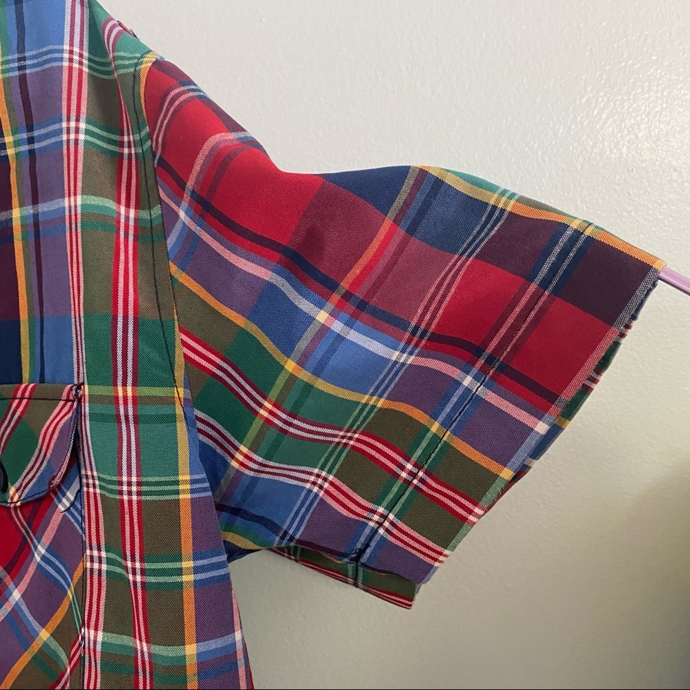 RedApe Scotch Plaid Button Down Short Sleeve Shirt - Picture 4 of 8